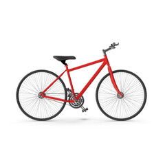 Fototapeta premium Red Bicycle isolated on transparent background