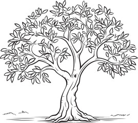 Olive Tree Vector Black Icon with Roots Clean Olive Tree Black Logo Silhouette