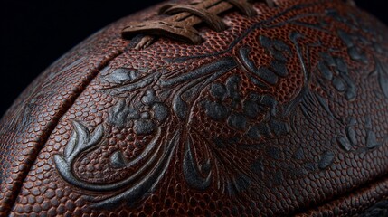 Embossed Leather Football with Floral Design