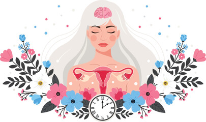 Female reproductive health and mental health awareness concept