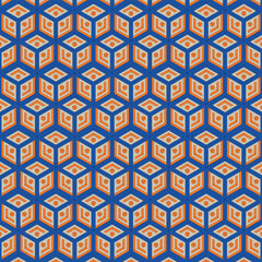 Fototapeta premium AESTHETIC HEXAGON ABSTRACT PATTERN DESIGN 2 COLORS RED & ORANGE