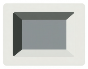 Rectangular white frame with dark gray inset