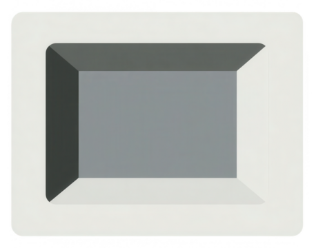 Rectangular white frame with dark gray inset