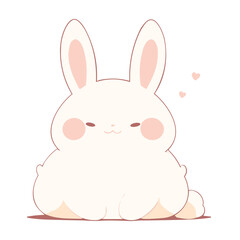 rabbit handdrawn flat