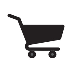 Shopping cart silhouette icon isolated on white background