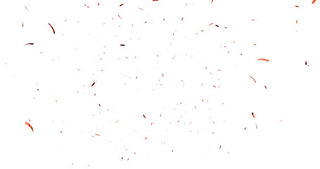 3d Render Realistic Confetti explosion falling on transparent background. 3d render of confetti floating isolated on transparent background. PNG illustration. 