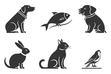 Naklejka premium set of dogs