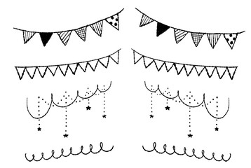 Hand Drawn Garland and Flag Set