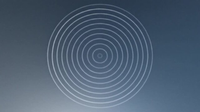 Concentric circles animation on gradated blue background abstract visual effect