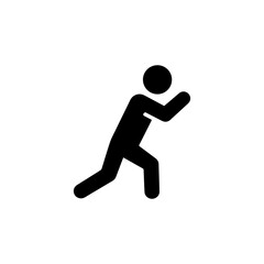Dynamic Black Silhouette of a Running Figure in Action, Isolated Design.
