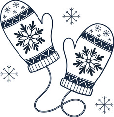Seamless Christmas holiday design with a vector illustration of a vintage Christmas sock with snowflakes and a snowman