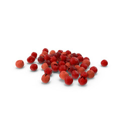 Pile of Red Berries or Peppercorns Isolated on Transparent Background