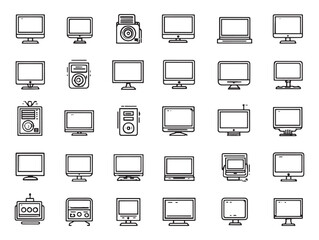 Monitor line art illustration for creative branding work