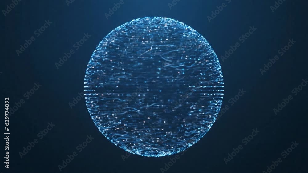 Poster digital sphere animation glowing abstract technology visuals for futuristic data visualization
