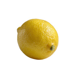 Fresh lemon with a vibrant yellow color, showcasing its textured skin and round shape, perfect for culinary uses or as a refreshing garnish.