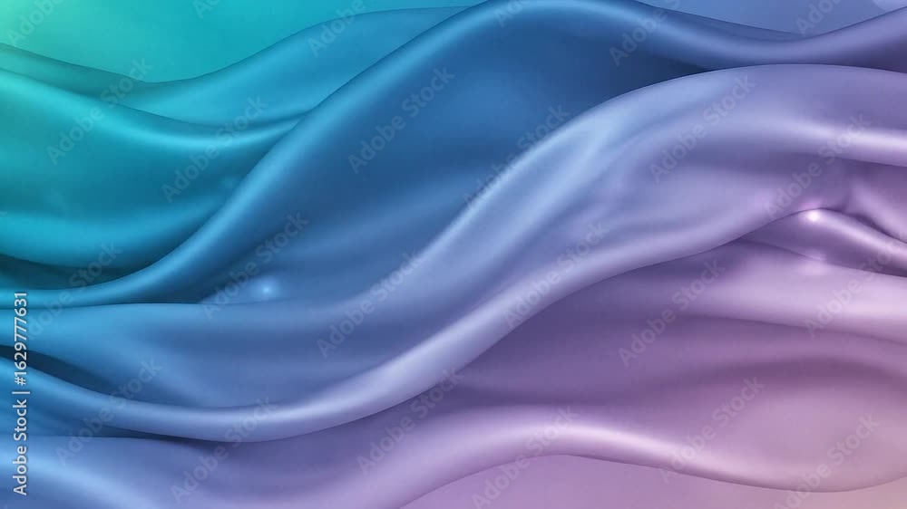 Poster Flowing silk fabric in gradient color transition luxury texture background