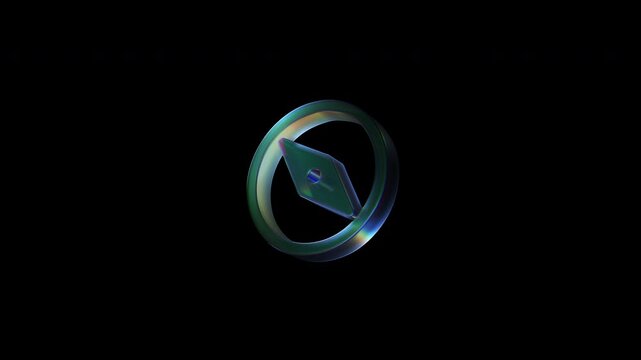Compass rotating on black background