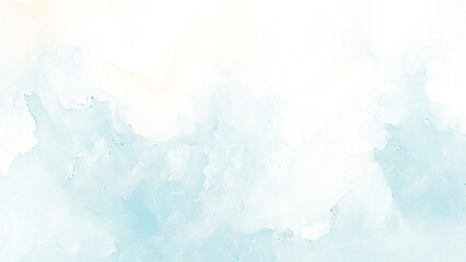 Abstract Watercolor Background Light Blue and White Color Palette Soft Pastel Shades Textured Paper Design Element for Wedding Invitation Card Template or Website Banner.