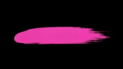 Vibrant pink paint stroke on a black background, showcasing a dynamic and artistic flair with energy - Powered by Adobe