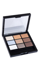 Eye shadow palette with nine colors for makeup application, beauty enhancement, and cosmetic...