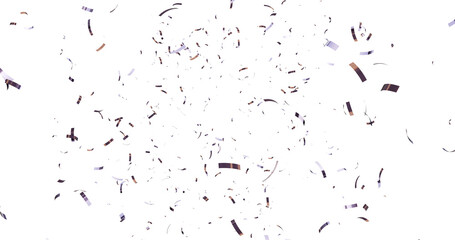 3d render of confetti floating isolated. multi color confetti falling down isolated on transparent background. Falling gold foil, flying yellow glitter. Christmas holiday. confeti png