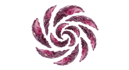 Abstract Purple Swirling Pattern Isolated On Black Background Creative Design With Organic Shapes Forming A Circular Composition