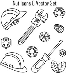 Nut Icons & Vector Set