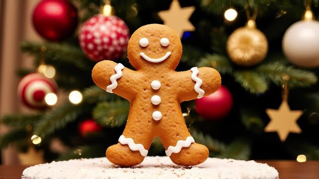 Happy Christmas Gingerbread Cookie Dancing