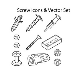Fototapeta premium Screw Icons & Vector Set