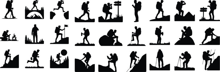 Couple Sitting Under Tree Silhouette – Romantic Love Icon Set Lovers Resting in Nature Silhouette – Couple Under Tree Icon