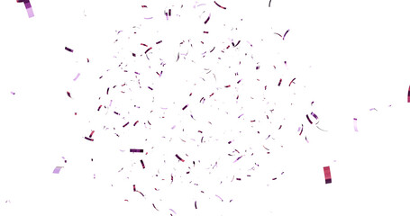 Colorful Golden Confetti against a White Background Tranparent BG Confeti. Golden confetti falling against a isolated background creating a festive and celebratory scene. 3d Rendering