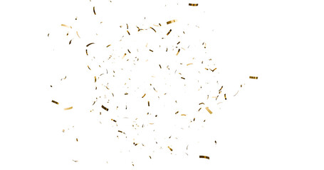 3d render of confetti floating isolated. multi color confetti falling down isolated on transparent background. Falling gold foil, flying yellow glitter. Christmas holiday. confeti png