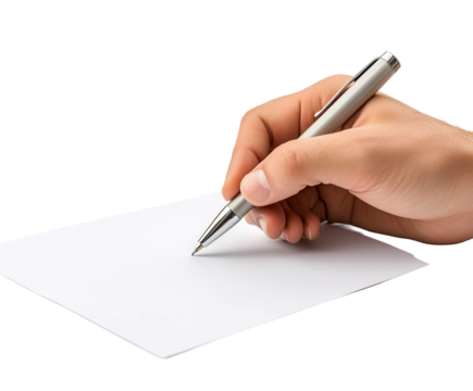 Close up hand of businessman signing a contract on a blank sheet of paper
