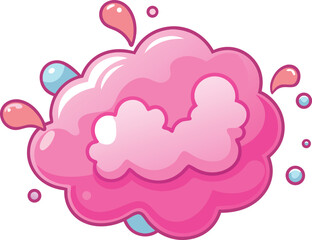 Fluffy Style Pink Splash Vector Art.
