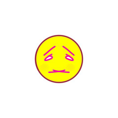 Emoji design image of tired, depressed, sad, hesitant