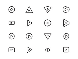 Play Button Line Art Creative Digital Symbol Idea