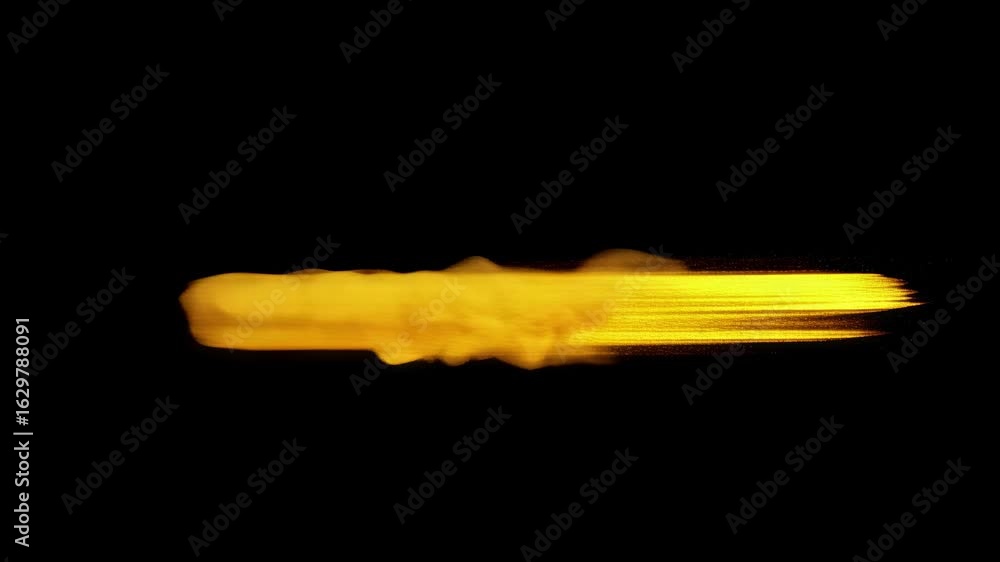 Poster dynamic golden particle stream on a black background, creating a sense of movement and energy