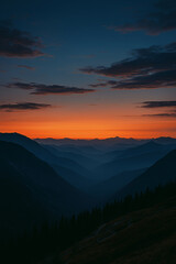 Obraz premium sunset in the mountains