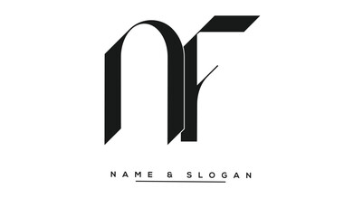 NF, FN Abstract Letters Logo Monogram