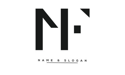 NF, FN Abstract Letters Logo Monogram