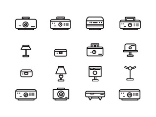 Projector line art minimal aesthetic home wall decor