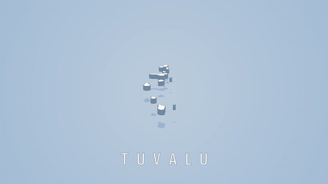 Rotating tuvalu map animation on solid background