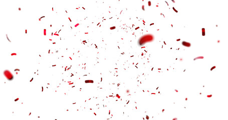 Multicolor confetti abstract background, Realistic Confetti on transparent PNG Festive decorative tinsel element for design. Colorful confetti explosion isolated on transparent background. 3D Confeti