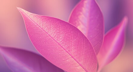 Obraz premium Pink Leaves Close Up Vibrant Soft Natural Light Decorative Botanical