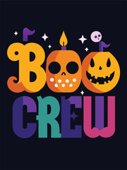 Halloween Typogoraphy,  Vibrant halloween typography design with spooky quotes and colorful elements