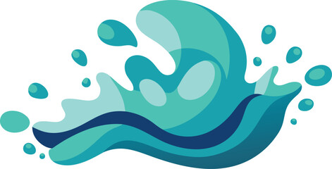 Sea Foam Splash Icon in Ocean Tone.