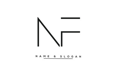 NF, FN Abstract Letters Logo Monogram