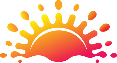Sunset Gradient Splash Icon Vector.