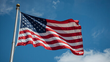 Image of the American flag waving