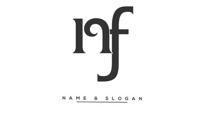 NF, FN Abstract Letters Logo Monogram